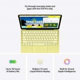 Apple 13-inch MacBook Neo, A18 Pro chip with 6-core CPU and 5-core GPU, 8GB, 256GB - Citrus
